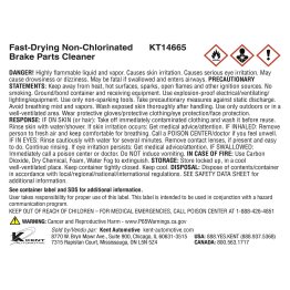 Kent® Transfer Label for KT14665 Brake Cleaner - 1564503