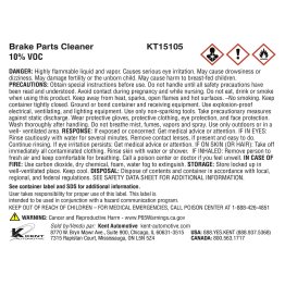 Kent® Transfer Label for KT15105 Brake Cleaner - 1564505