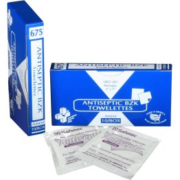  Antiseptic BZK Towelettes – 5" x 7" – 10/box - 1488285