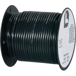  Plastic Covered Primary Wire 16 AWG 1000' Black - 5540K