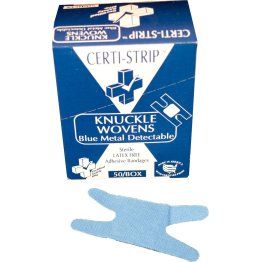  Blue Metal Detectable Bandages - Knuckle - 50/box - 1488310