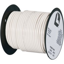  Plastic Covered Primary Wire 14 AWG 100' White - 5553W