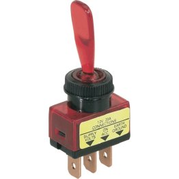  Toggle Switch SPST 20A 12V Off-White/On-Red - 52792