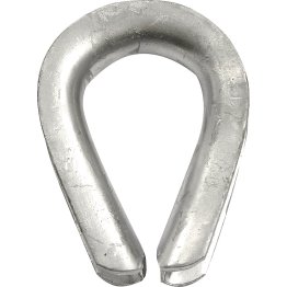 Chicago Hardware Wire Rope Thimble, 9/16 - 5/8", Steel, Galvanized, Heavy-Duty - 1442068