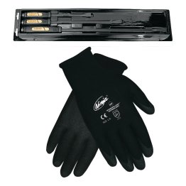  3-Pc Set Dominator Pry Bar Set with Ninja HPT PVC Coated Gloves, Large - 1635664