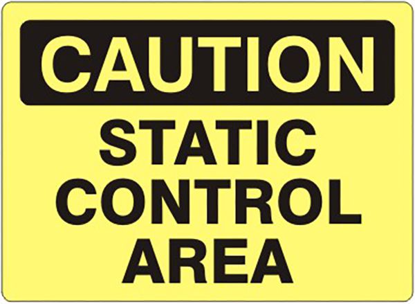 Caution Static Control Area Sign, Aluminum .040 – Kent Automotive