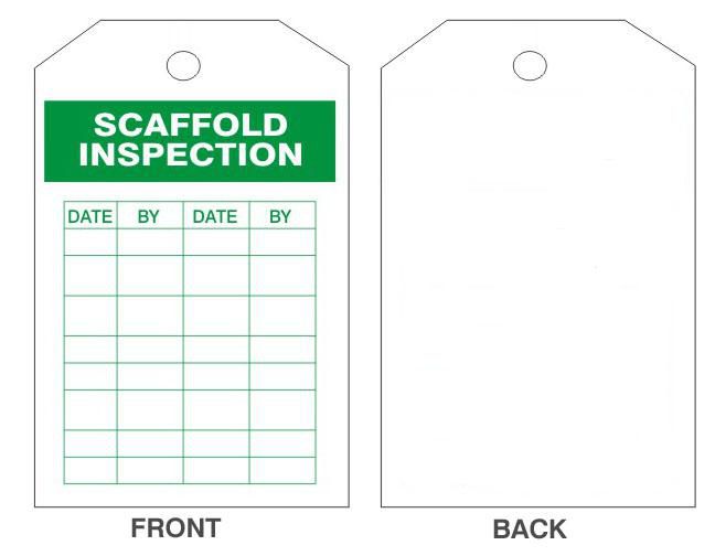 Scaffold Inspection Tag, Blank Back, Laminated Tag Board – Kent Automotive