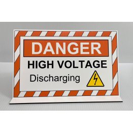  Danger High Voltage Discharging Sign Orange - 1647950
