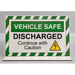  Vehicle Safe Discharged EV Sign Green - 1647951
